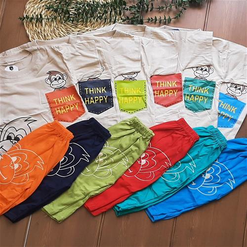 ست تیشرت شلوارک طرح میمون کد 39