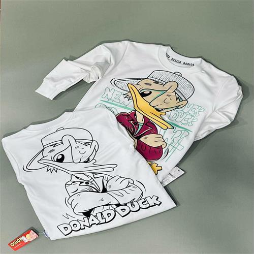تک بلوز زمینه سفید طرح donald duck کد 105